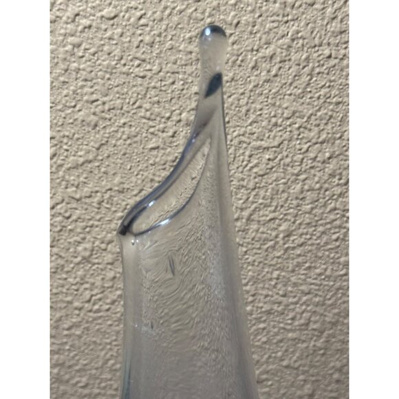 Hand-Blown Glass Vase With Pink & Blue Floral Design Unique Signed - Picture 4 of 10